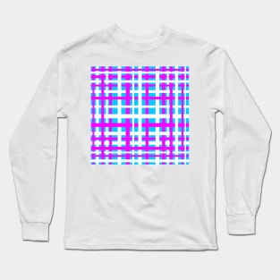 Interlocking Stripes White Pink Light Blue Long Sleeve T-Shirt